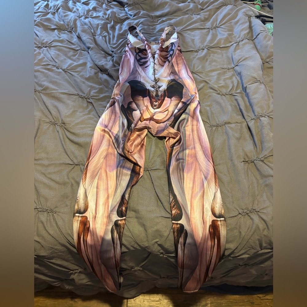 Blackmilk bodysuit sleeveless muscle/bones print